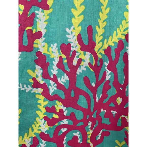 WB‎ Swim Cover Up/Tunic pink/teal/yellow seaweed print V-neck Ladies small - Picture 3 of 6